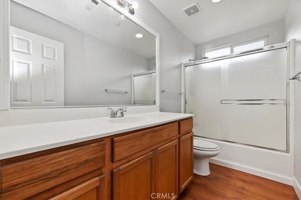 Bathroom, Interior, Recessed Lighting, Wood Texture Flooring