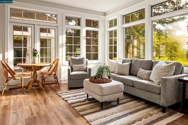 Dining room, Interior, Living room, Sun Room, Wood Texture Flooring