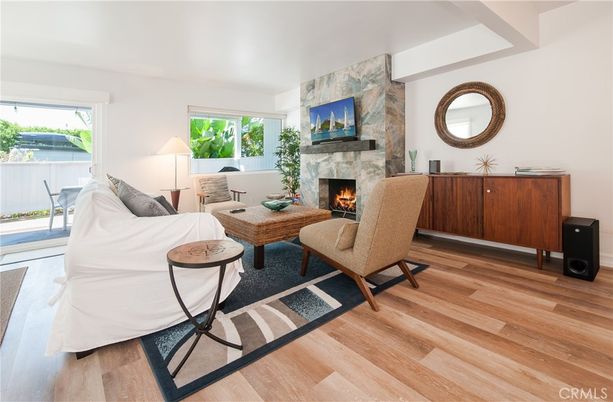 Fireplace, Interior, Living room, Stone Walls, Wood Texture Flooring