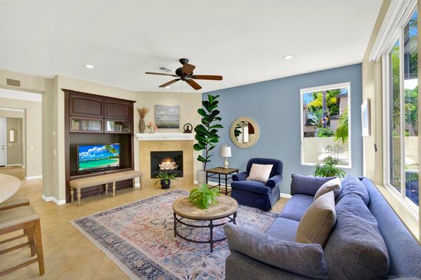 Fireplace, Interior, Living room, Recessed Lighting