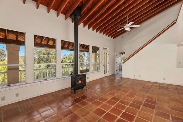 Empty room, Fireplace, Interior, Wooden Beams, Wooden Ceilings