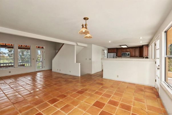 Empty room, Interior, Kitchen, Pendant Lights, Recessed Lighting