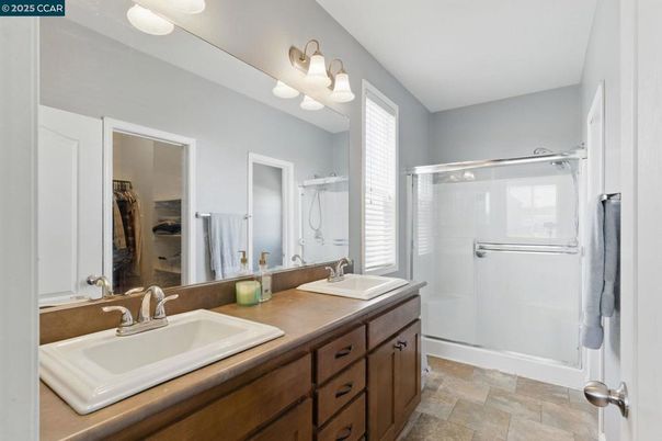 Bathroom, Dual Sink Vanities, Glass Shower, Interior