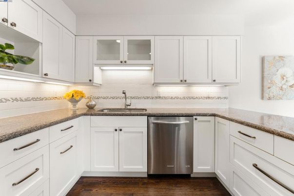 Interior, Kitchen, Stainless Steel Appliances, Wood Texture Flooring