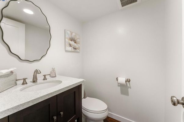 Bathroom, Interior, Recessed Lighting, Wood Texture Flooring