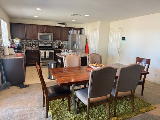 Dining room, Interior, Kitchen, Recessed Lighting, Stainless Steel Appliances