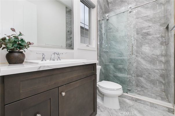 Bathroom, Glass Shower, Interior, Marble Walls