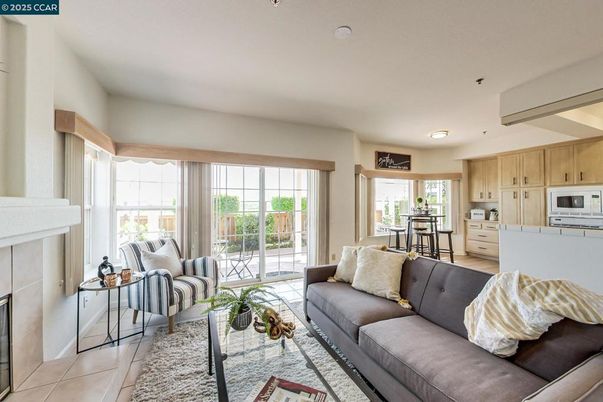 Fireplace, Interior, Kitchen, Living room, Recessed Lighting