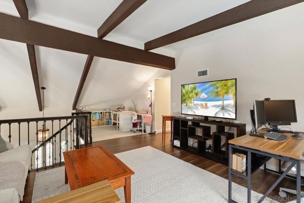 Home Office, Interior, Wooden Beams, Wood Texture Flooring