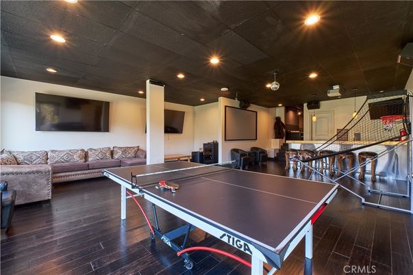 Game Room, Interior, Recessed Lighting, Wood Texture Flooring