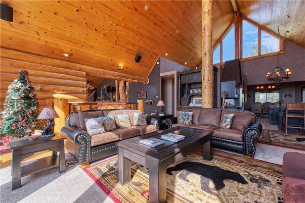 Chandelier, Dining room, Fireplace, Interior, Kitchen, Living room, Wooden Beams, Wooden Ceilings, Wooden Walls