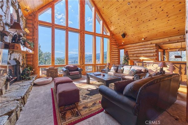 Fireplace, Interior, Living room, Wooden Ceilings, Wooden Walls