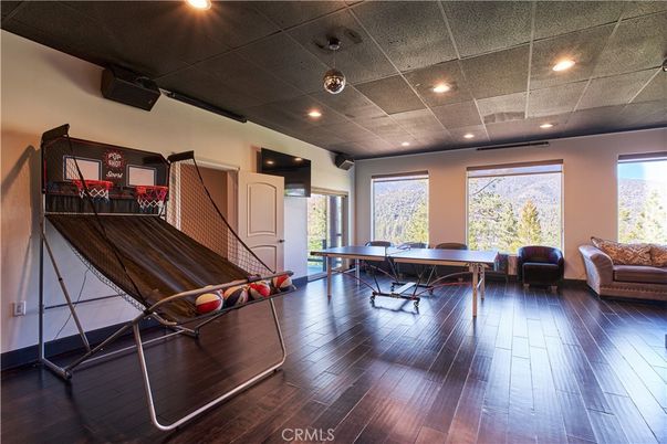 Game Room, Interior, Recessed Lighting, Wood Texture Flooring