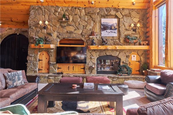 Fireplace, Interior, Living room, Stone Walls
