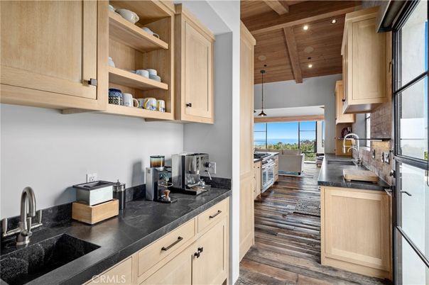Interior, Kitchen, Recessed Lighting, Wooden Beams, Wooden Ceilings, Wood Texture Flooring