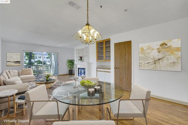 Chandelier, Dining room, Fireplace, Interior, Living room, Pendant Lights, Wood Texture Flooring