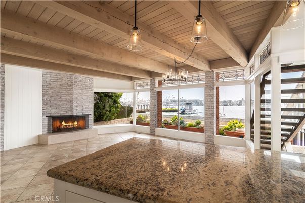 Fireplace, Interior, Pendant Lights, Stone Walls, Wooden Beams, Wooden Ceilings