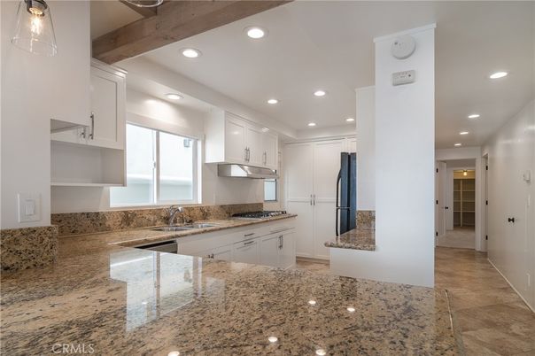 Interior, Kitchen, Recessed Lighting, Wooden Beams