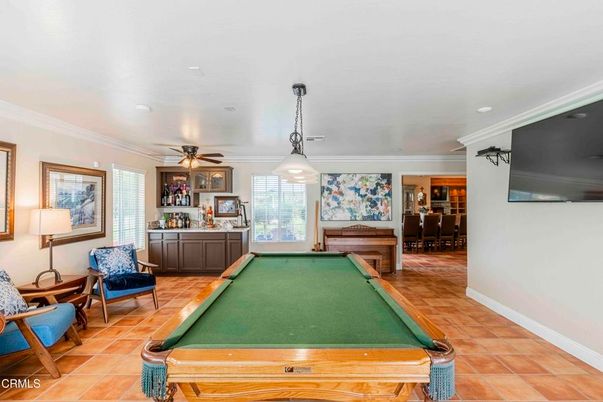 Billiard Table, Game Room, Interior, Pendant Lights