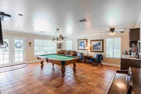 Billiard Table, Game Room, Interior, Pendant Lights