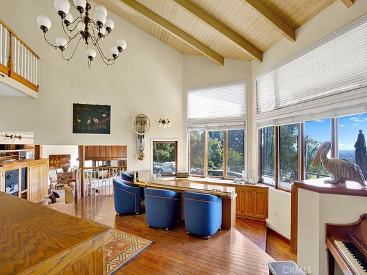 Chandelier, Interior, Living room, Piano, Wooden Beams, Wooden Ceilings, Wood Texture Flooring
