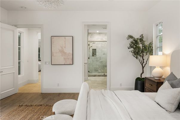 Bathroom, Bedroom, Glass Shower, Interior, Wood Texture Flooring