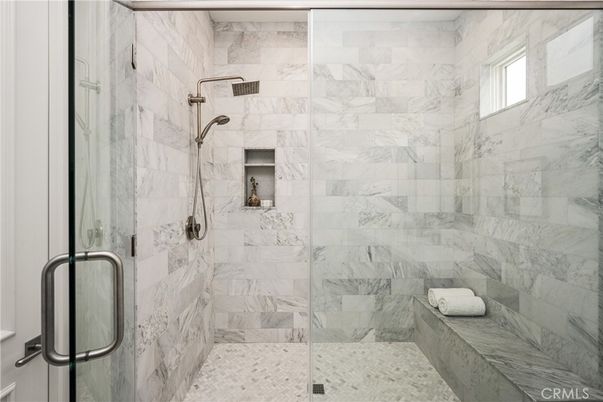 Bathroom, Glass Shower, Interior, Marble Walls