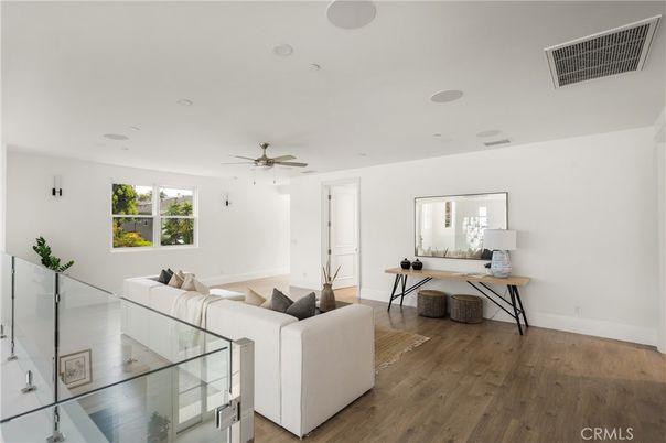 Home Office, Interior, Living room, Recessed Lighting, Wood Texture Flooring