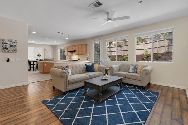 Interior, Kitchen, Living room, Recessed Lighting, Wood Texture Flooring