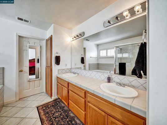 Bathroom, Dual Sink Vanities, Interior, Tile Countertops