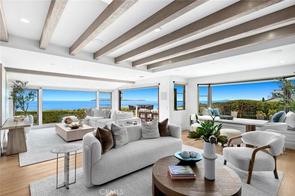 Interior, Living room, Recessed Lighting, Water, Wooden Beams, Wood Texture Flooring