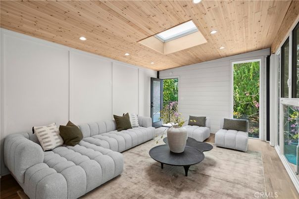 Interior, Living room, Recessed Lighting, Wooden Ceilings, Wood Texture Flooring