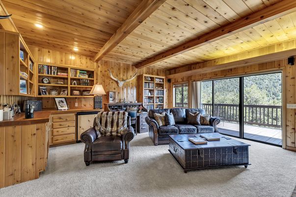 Home Office, Interior, Living room, Recessed Lighting, Wooden Beams, Wooden Ceilings, Wooden Walls