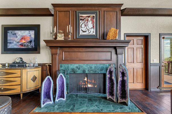 Fireplace, Interior, Wood Texture Flooring