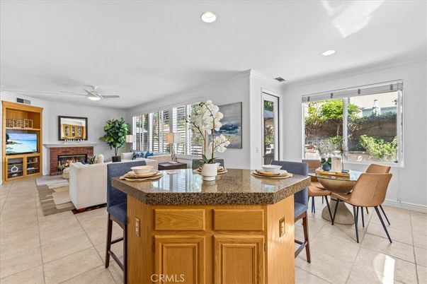 Dining room, Fireplace, Interior, Living room, Recessed Lighting