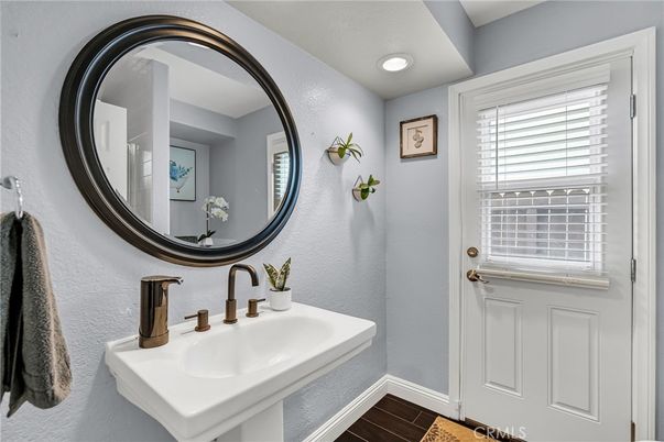 Bathroom, Interior, Recessed Lighting, Wood Texture Flooring