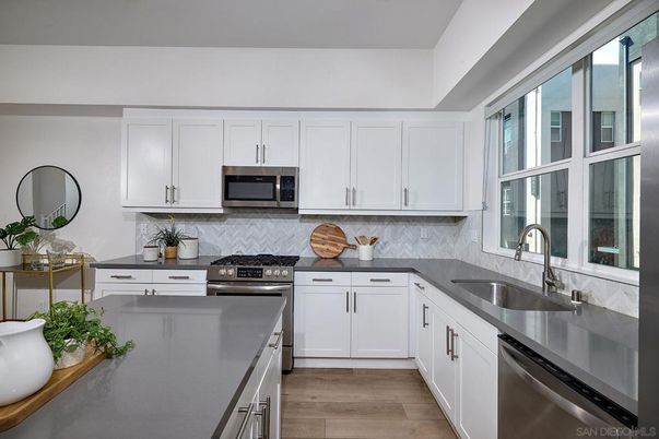Interior, Kitchen, Stainless Steel Appliances, Wood Texture Flooring