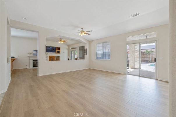 Empty room, Fireplace, Interior, Wood Texture Flooring