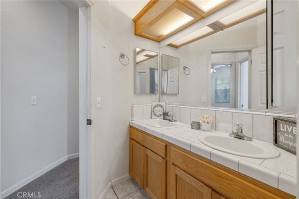 Bathroom, Dual Sink Vanities, Interior, Tile Countertops