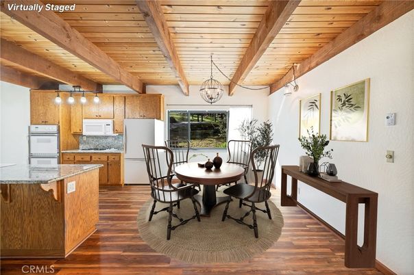 Dining room, Interior, Kitchen, Wooden Beams, Wooden Ceilings, Wood Texture Flooring
