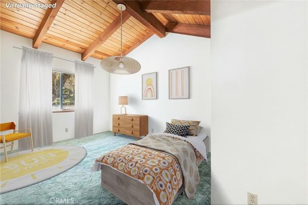 Bedroom, Interior, Pendant Lights, Wooden Beams, Wooden Ceilings