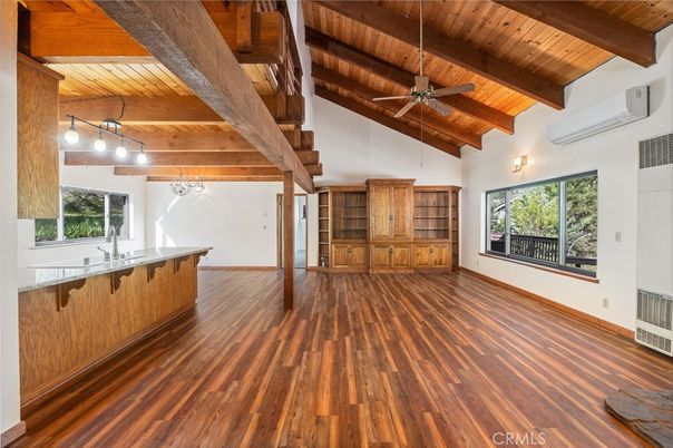 Empty room, Interior, Kitchen, Wooden Beams, Wooden Ceilings, Wood Texture Flooring