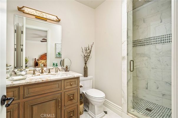 Bathroom, Glass Shower, Interior, Marble Walls