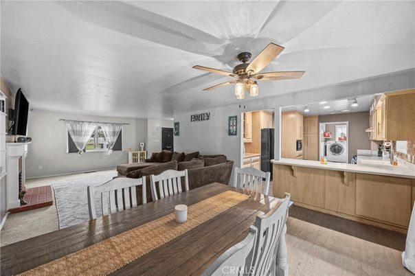 Dining room, Fireplace, Interior, Kitchen, Living room