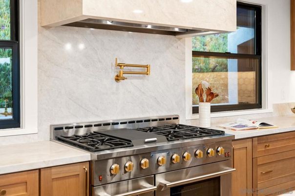 Interior, Kitchen, Marble Walls, Stainless Steel Appliances