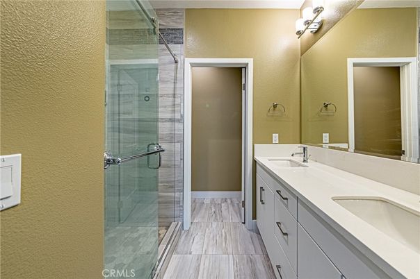 Bathroom, Dual Sink Vanities, Glass Shower, Interior