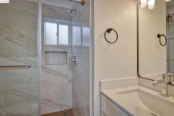 Bathroom, Glass Shower, Interior, Marble Walls