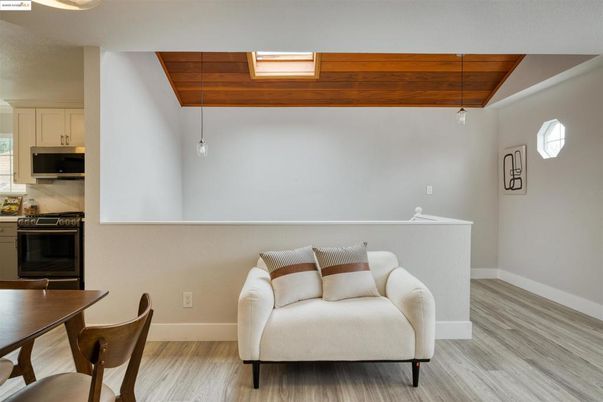 Interior, Kitchen, Pendant Lights, Wooden Ceilings, Wood Texture Flooring