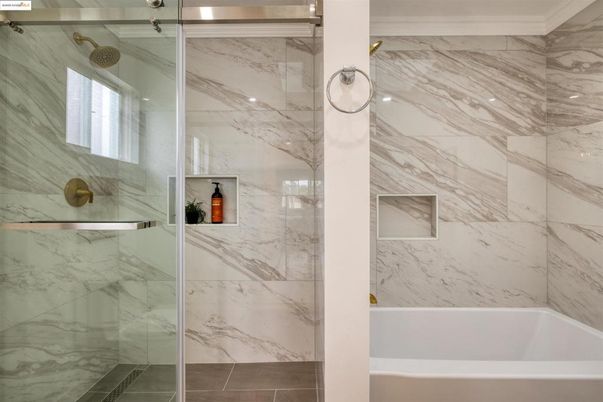 Bathroom, Glass Shower, Interior, Marble Walls