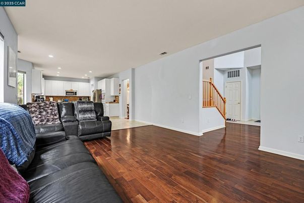 Interior, Kitchen, Living room, Recessed Lighting, Wood Texture Flooring